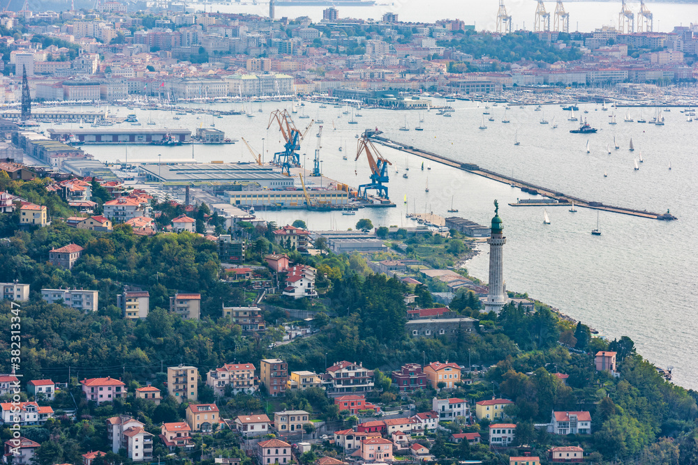 The Gulf of Trieste from above. Italy