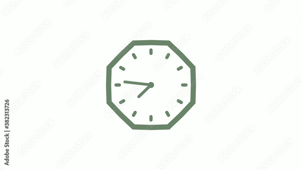 Green gray counting down clock icon on white background,clock icon Green gray counting down clock icon on white background,clock icon