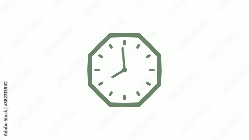 Green gray counting down clock icon on white background,clock icon Green gray counting down clock icon on white background,clock icon