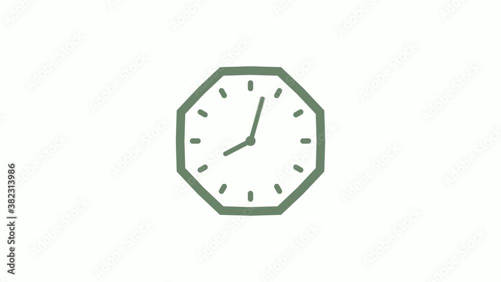 Green gray counting down clock icon on white background,clock icon Green gray counting down clock icon on white background,clock icon