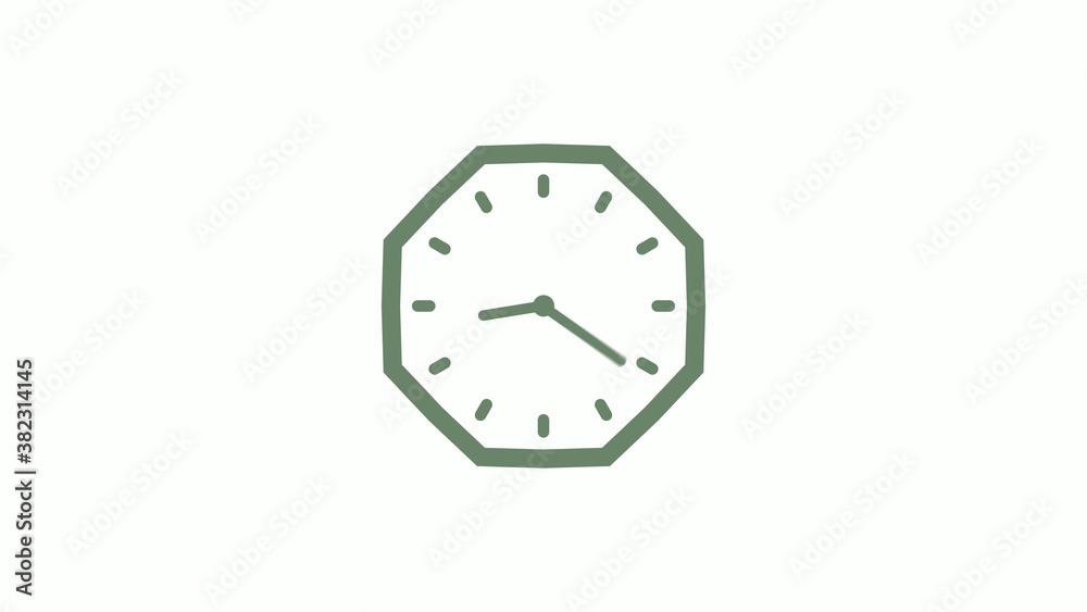 Green gray counting down clock icon on white background,clock icon Green gray counting down clock icon on white background,clock icon