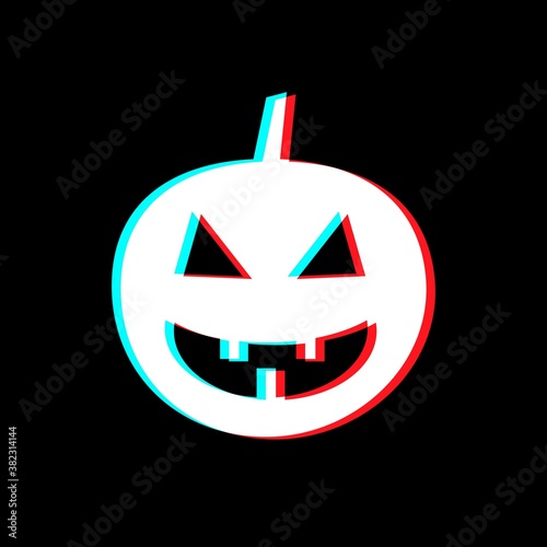 Pumpkin line icon in trendy colors, outline vector sign, linear style pictogram isolated on white. Halloween holiday symbol, logo illustration. Isolated on black background