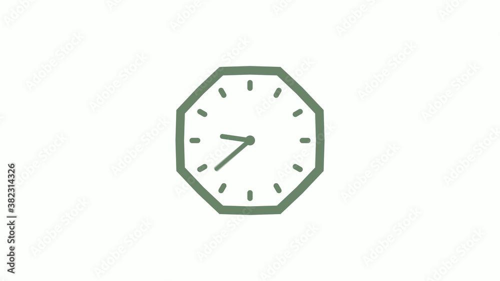 Green gray counting down clock icon on white background,clock icon Green gray counting down clock icon on white background,clock icon