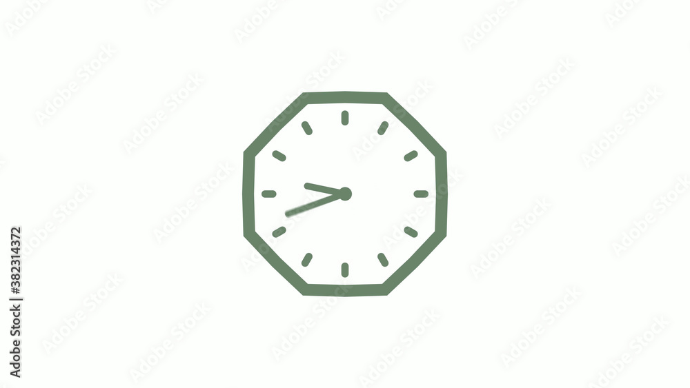 Green gray counting down clock icon on white background,clock icon Green gray counting down clock icon on white background,clock icon