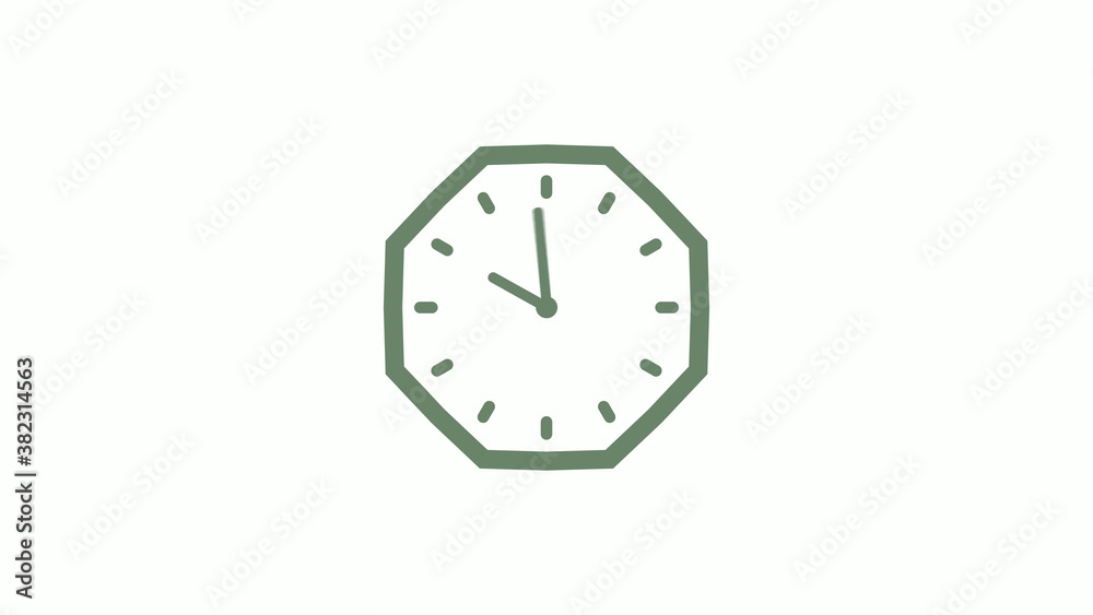 Green gray counting down clock icon on white background,clock icon Green gray counting down clock icon on white background,clock icon