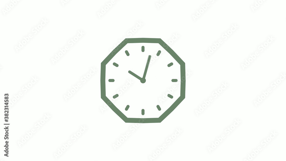 Green gray counting down clock icon on white background,clock icon Green gray counting down clock icon on white background,clock icon