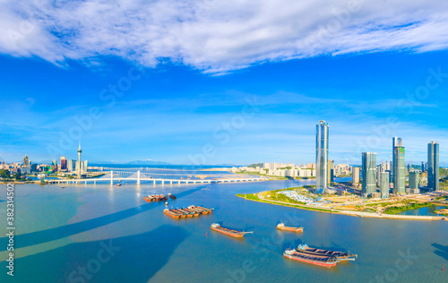 Aerial view of the Bay of Zhuhai and Macao, China © Weiming