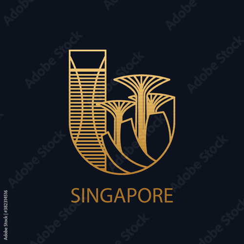 Pictogram Singapore. Asia vector icon. Southeast Asia.