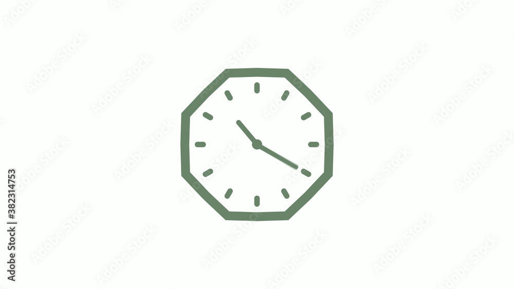 Green gray counting down clock icon on white background,clock icon Green gray counting down clock icon on white background,clock icon
