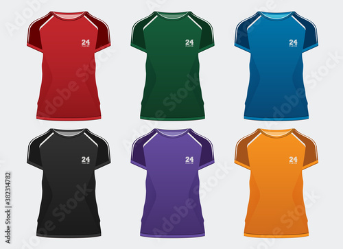 T-shirt sport template design for soccer, football and basketball. uniform in front and back view vector design.