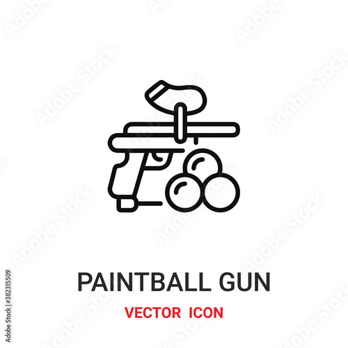 paintball gun icon vector symbol. paintball symbol icon vector for your design. Modern outline icon for your website and mobile app design.