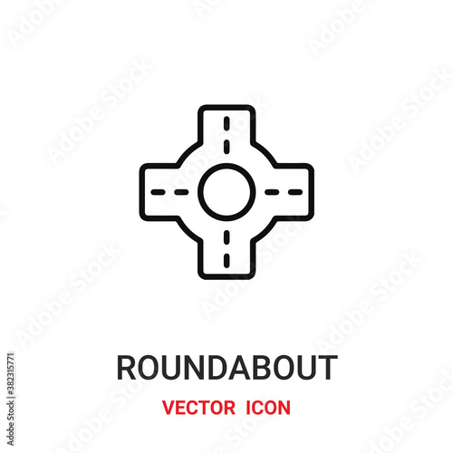 roundabout icon vector symbol. roundabout symbol icon vector for your design. Modern outline icon for your website and mobile app design.
