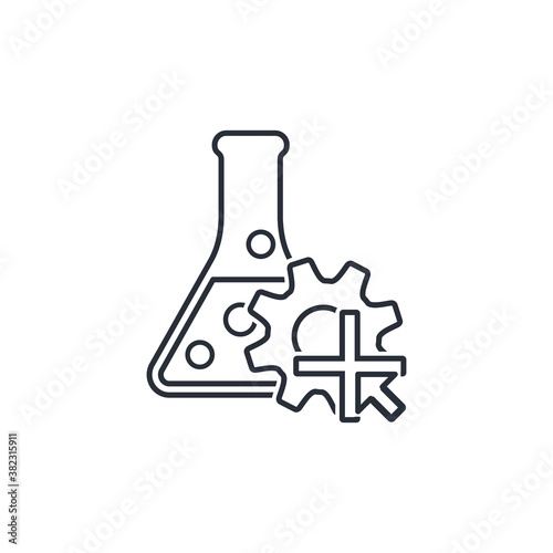 Additional research. Vector linear icon isolated on white background.
