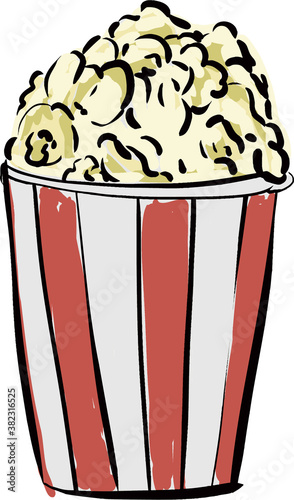 手書きのアートなポップコーンのイラスト Stock Vector Adobe Stock