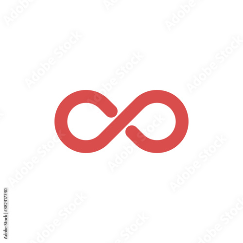 Limitless Abstract Vector Logo Template. Infinity Symbol Concept. Endless Sign. Eternity Icon. Stock vector illustration isolated on white background.