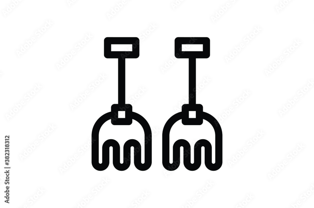 Agriculture Outline Icon - Soil Rake