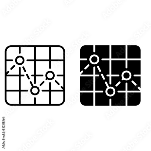 Route icon vector set. distance illustration sign collection. road symbol. 