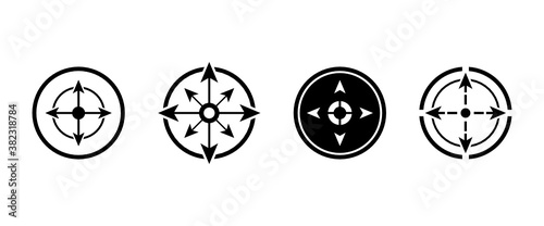Black compass direction for map