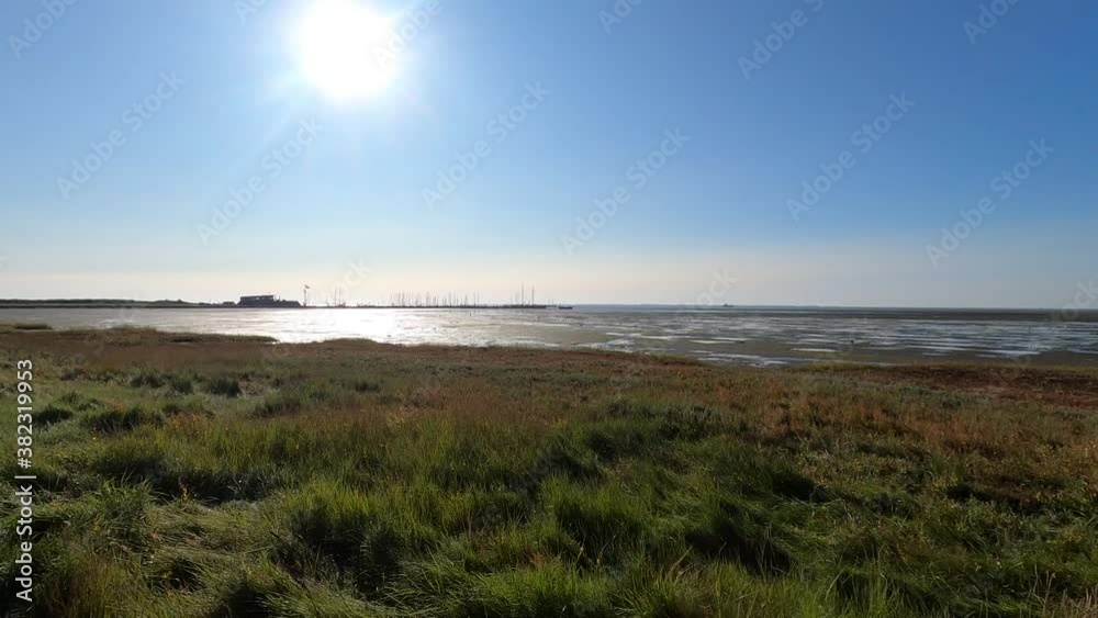 Schiermonnikoog Harbor and Wadden sea at low tide Schiermonnikoog Harbor and Wadden sea at low tide