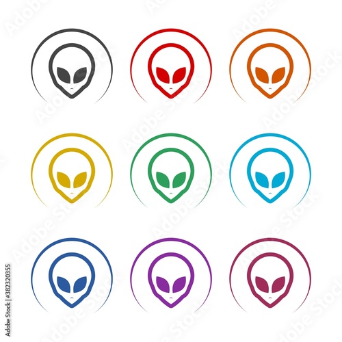Simple Alien icon, color set
