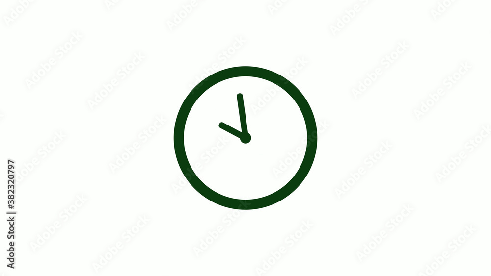 New green dark circle 12 hours clock icon on white background,clock icon New green dark circle 12 hours clock icon on white background,clock icon