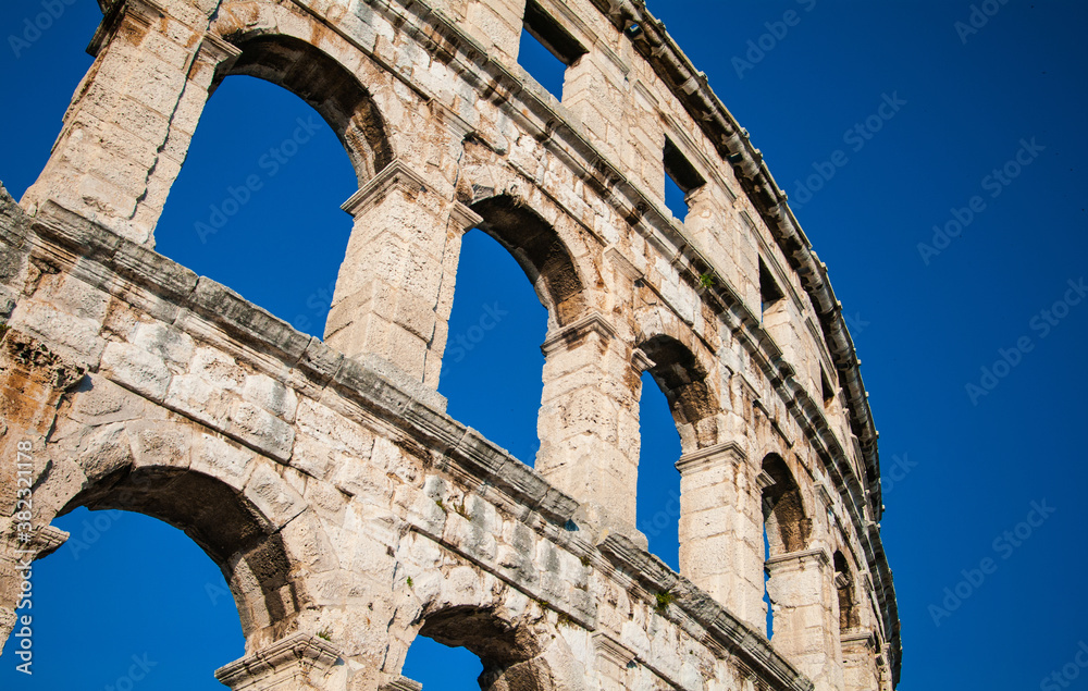Rome's ancient Colosseum ruins in Pula, Croatia