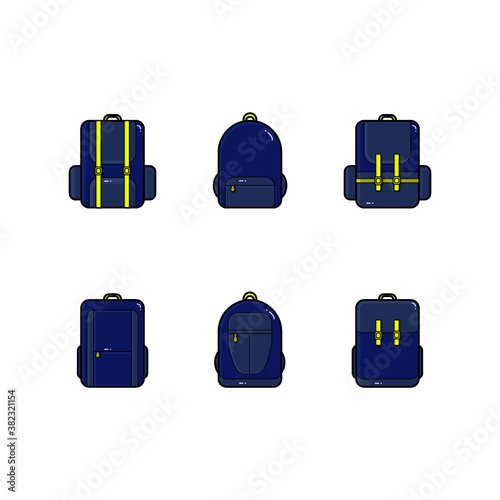 Back to school backpack series. Easy to use, edit, and recolor.