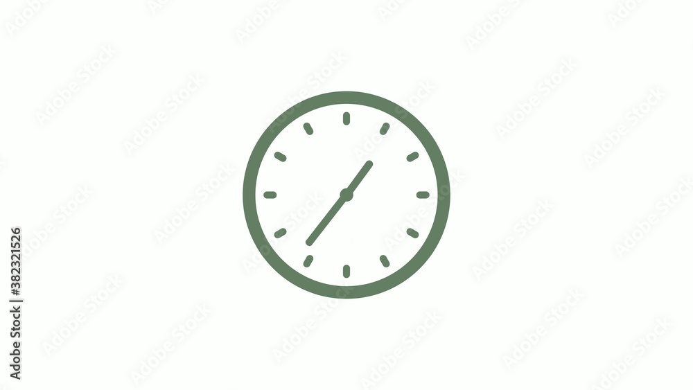 Green gray circle counting down clock icon on white background,clock icon Green gray circle counting down clock icon on white background,clock icon