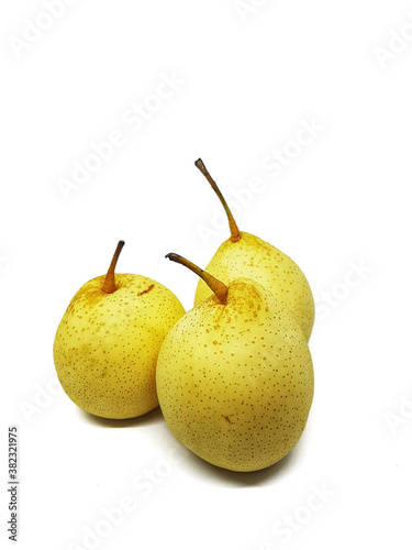 Pear fruits isolated on white background 