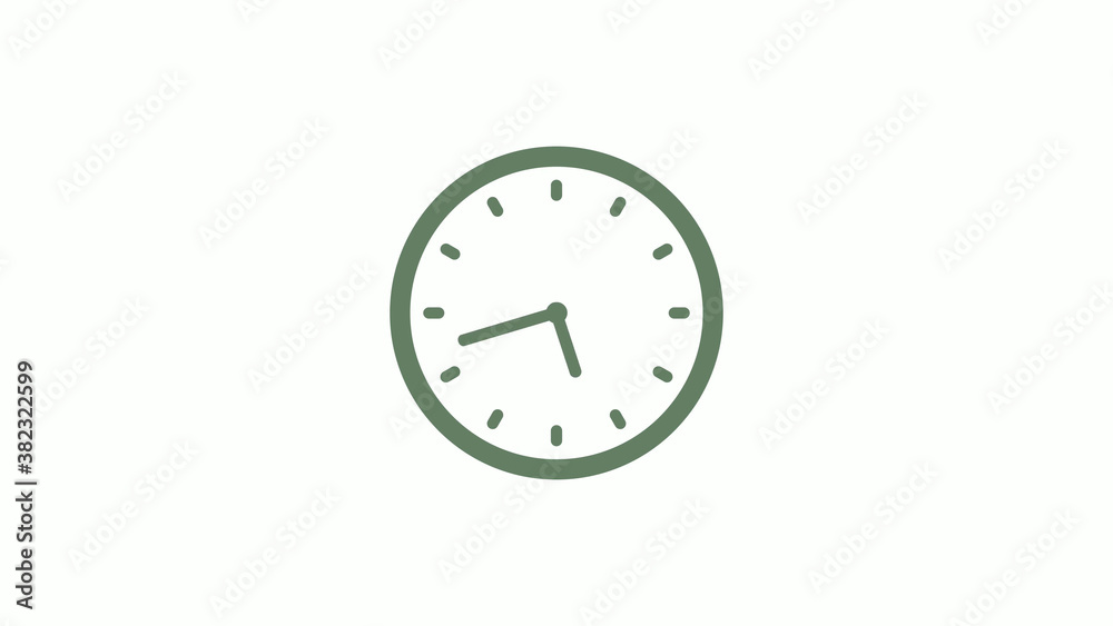 Green gray circle 12 hours clock icon on white background,clock icon,clock icon with trick Green gray circle 12 hours clock icon on white background,clock icon,clock icon with trick