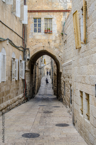 Almost empty street in Jeruzalem