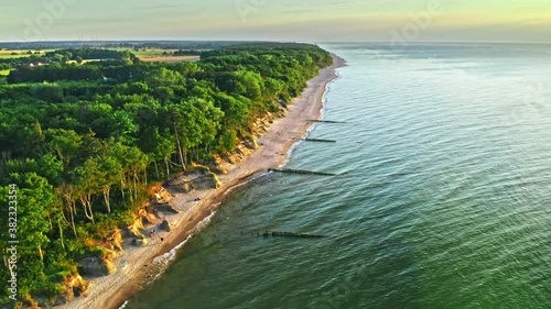 Wallpaper Mural Aerial view of stunning sunset at Baltic Sea in summer Torontodigital.ca