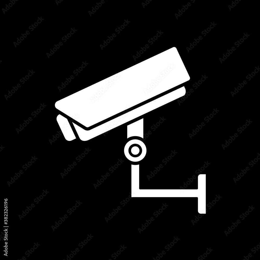 Cctv camera line icon. Filled flat sign for mobile concept and web design. Surveillance Camera simple solid icon. Isolated on black background