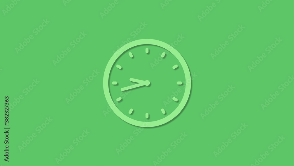 Amazing circle green color 12 hours clock icon on green background,clock icon Amazing circle green color 12 hours clock icon on green background,clock icon