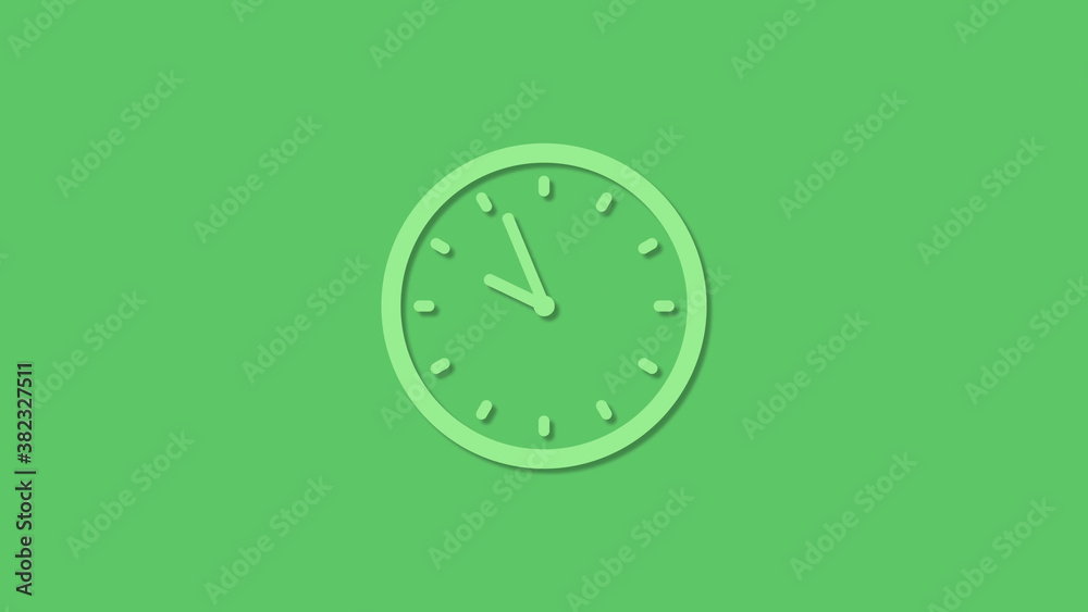 Amazing circle green color 12 hours clock icon on green background,clock icon Amazing circle green color 12 hours clock icon on green background,clock icon