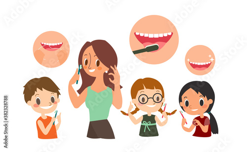 Dental and orthodontic daily life illustration