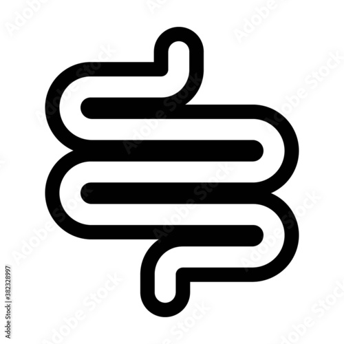 Vector flat style illustration of intestine icon isolated on white background