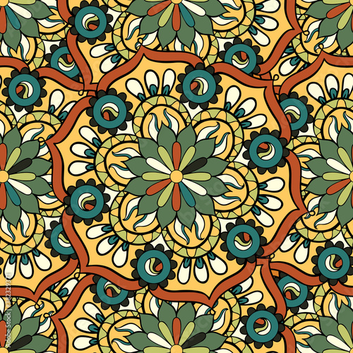 Sticker Vector vintage hand drawn mandala pattern.Vector