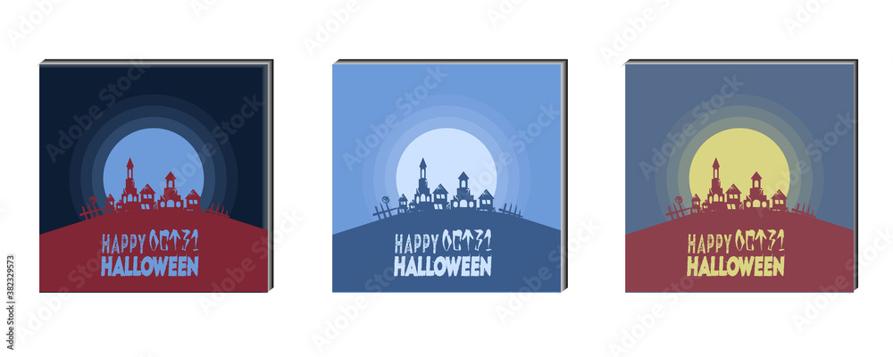 Halloween poster. Scary party invitation flyer template with horror symbols pumpkin vector halloween background. Vintage Postcard vector design