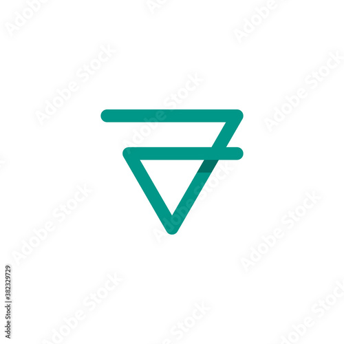 reversed triangle line art logo forming letter a