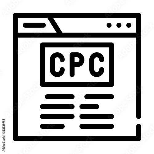 cpc seo optimization line icon vector illustration