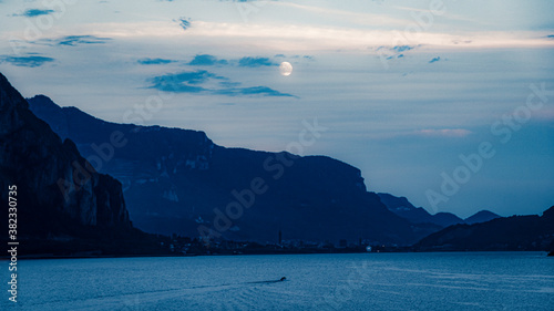 Como lake italy sunset 