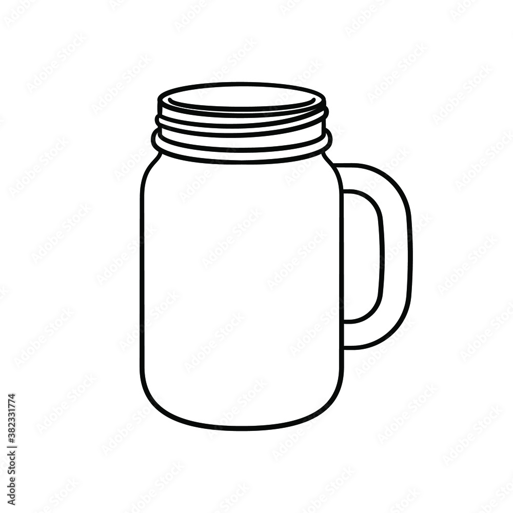 Mason jar mug line art vector outline illustration design Mason jar mug line art vector outline illustration design