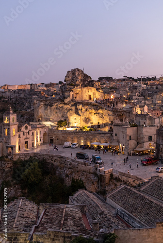  Bond 25. Scene of a procession with extras carrying candles. from the movie "No Time to Die" in Sassi; Matera; Italy.