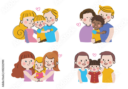 international day of families  big love sweet togetherness family character vector