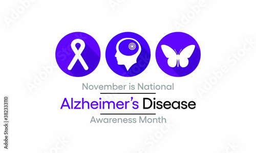 Vector illustration on the theme of National Alzheimer's disease awareness month observed each year during November.