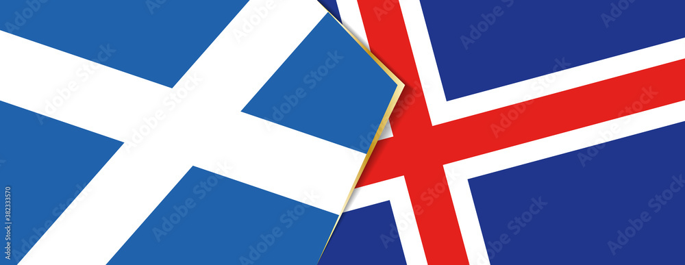 Scotland and Iceland flags, two vector flags.