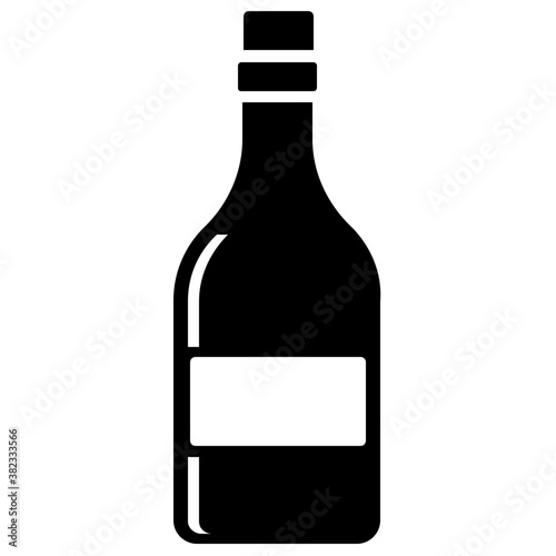 
Solid icon design of an alcoholic drink, wine 
