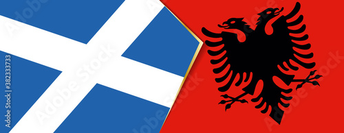 Scotland and Albania flags, two vector flags.