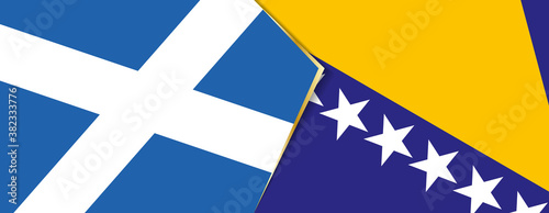 Scotland and Bosnia and Herzegovina flags, two vector flags.